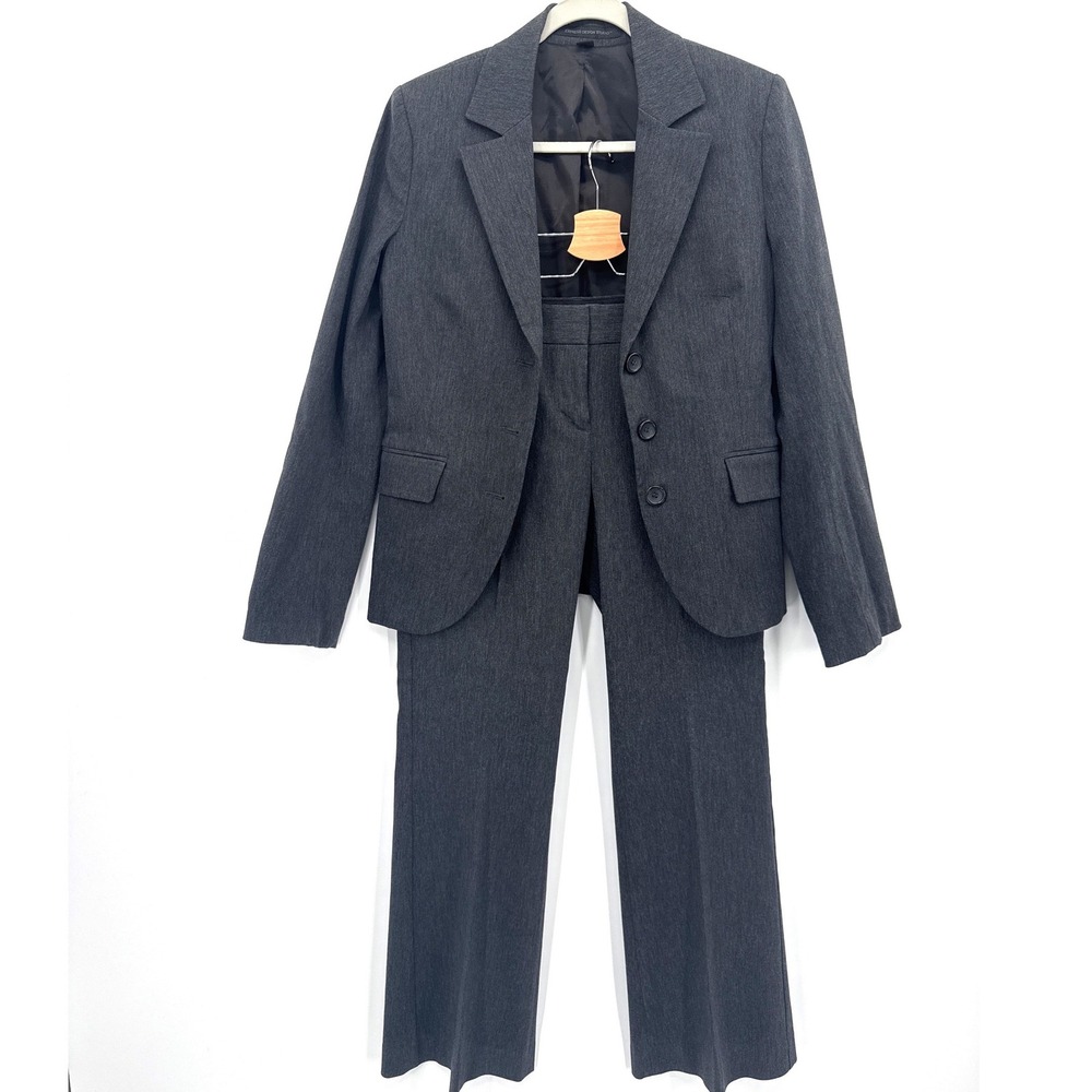 Express FULL Pant Suit 6 Gray Editor Blazer Set Charcoal Professional Work